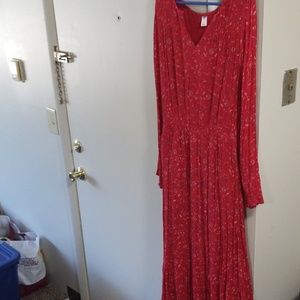 Boho Old Navy Red Floral Dress